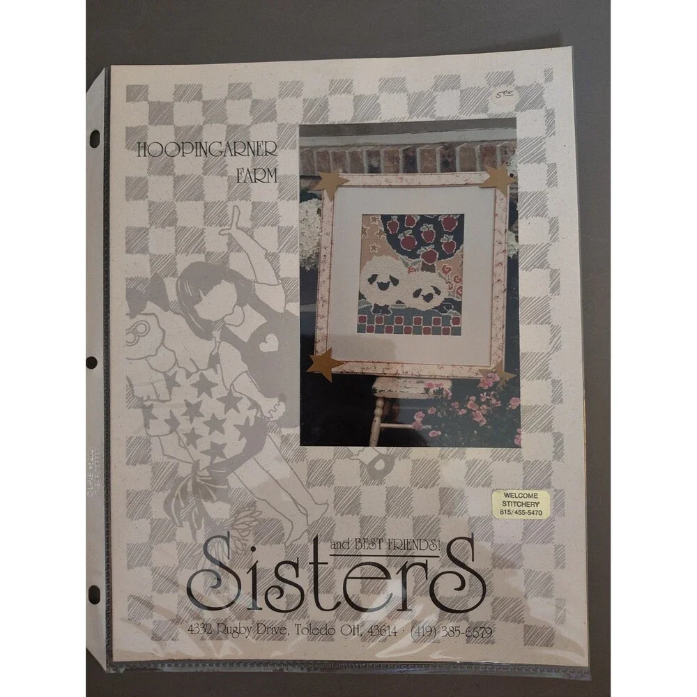 Sisters & Best Friends HOOPINGARNER FARM Counted Cross Stitch Pattern Leaflet...